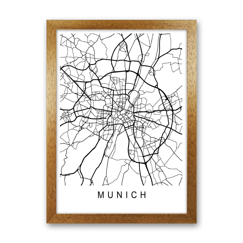 Munich Map Art Print by Pixy Paper Oak Grain