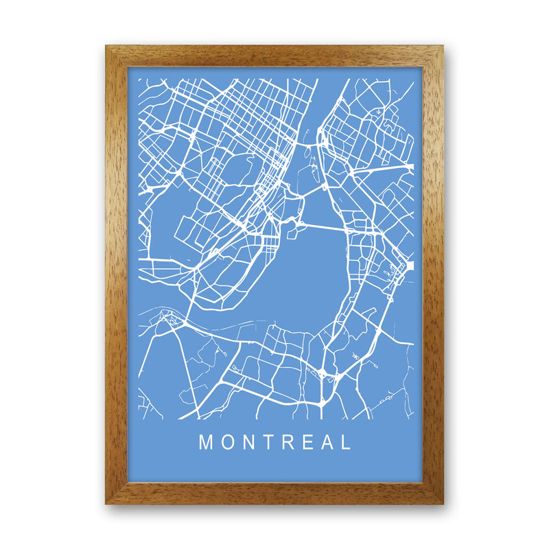 Montreal Map Blueprint Art Print by Pixy Paper Oak Grain