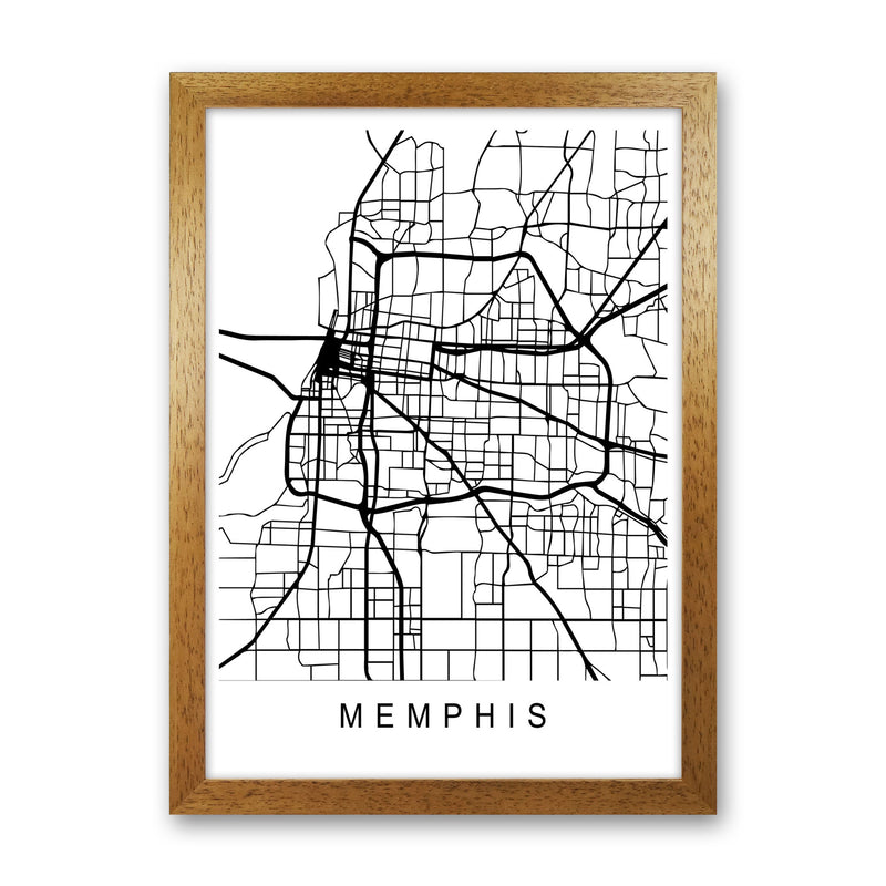 Memphis Map Art Print by Pixy Paper Oak Grain