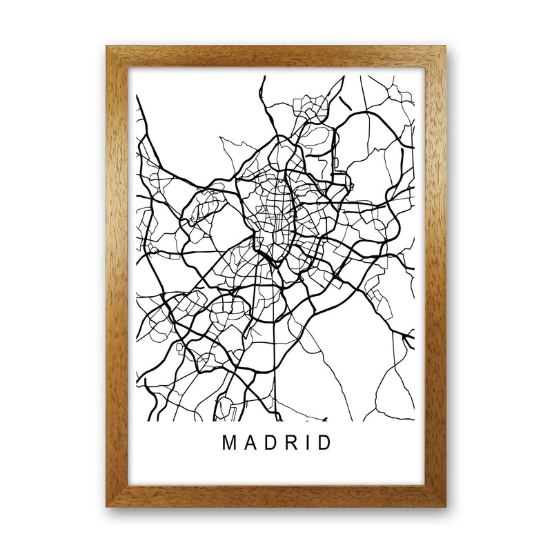 Madrid Map Art Print by Pixy Paper Oak Grain
