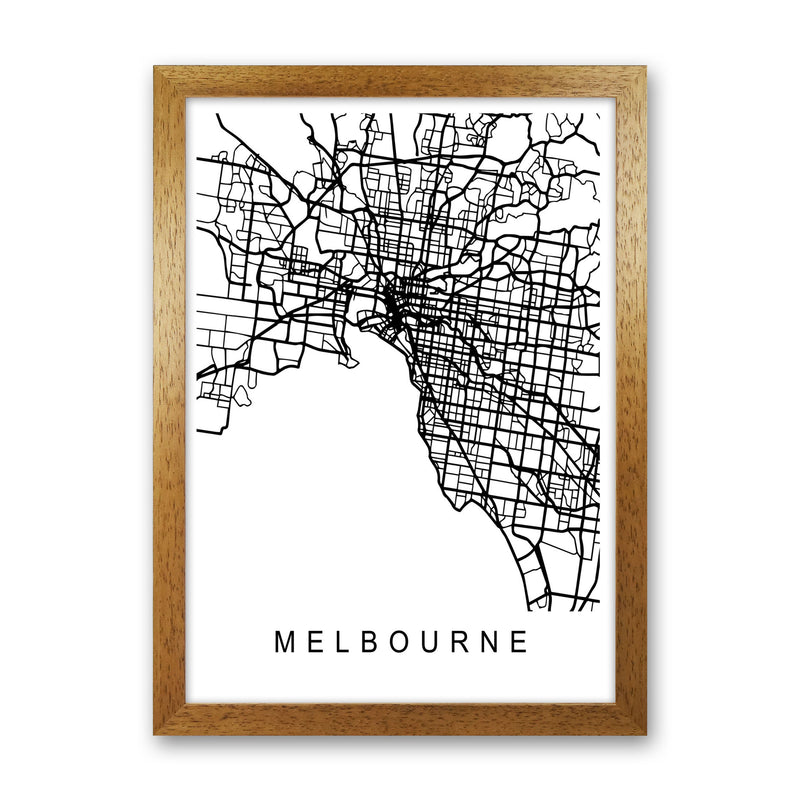 Melbourne Map Art Print by Pixy Paper Oak Grain