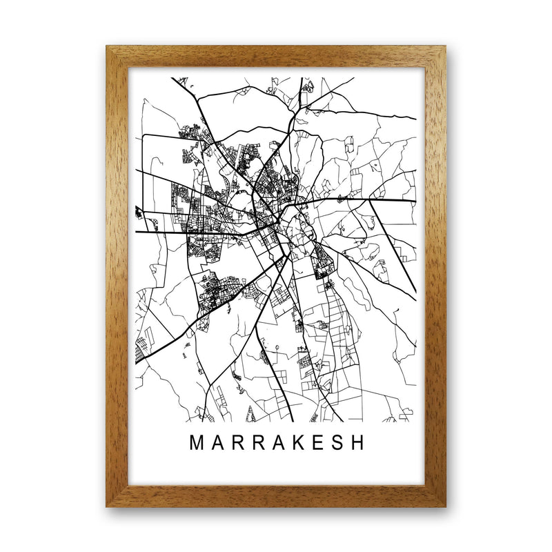 Marrakesh Map Art Print by Pixy Paper Oak Grain