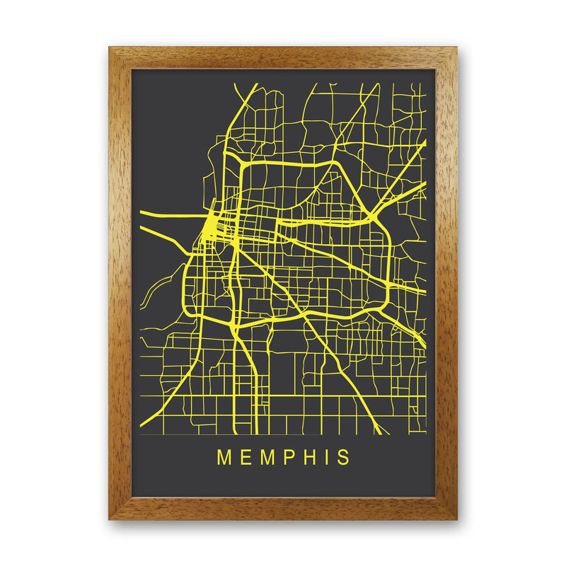Memphis Map Neon Art Print by Pixy Paper Oak Grain