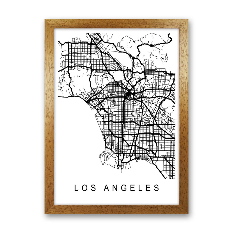 Los Angeles Map Art Print by Pixy Paper Oak Grain
