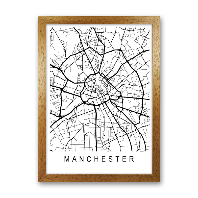 Manchester Map Art Print by Pixy Paper Oak Grain