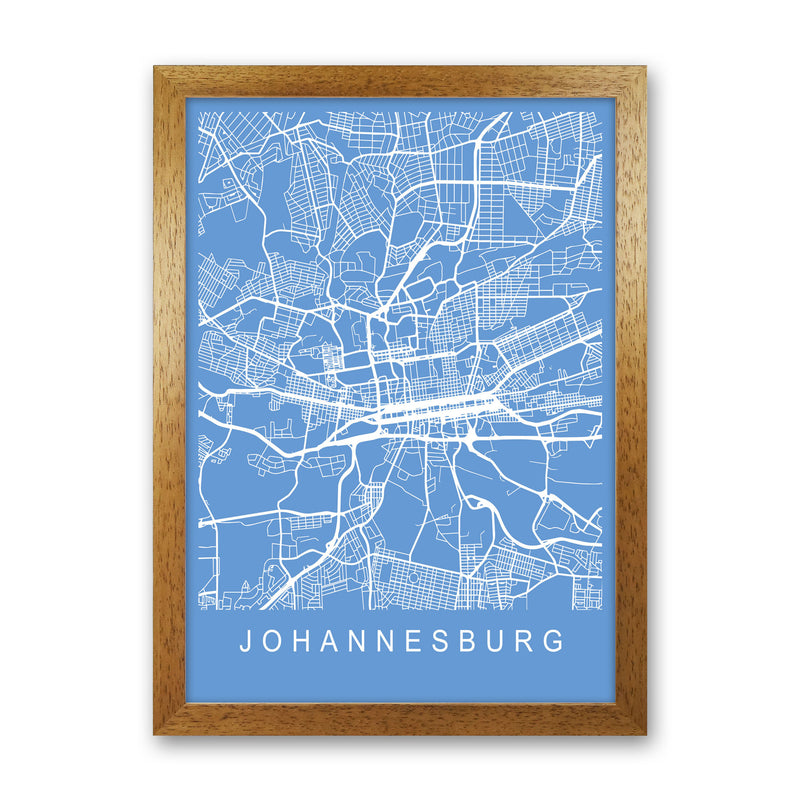 Johannesburg Map Blueprint Art Print by Pixy Paper Oak Grain