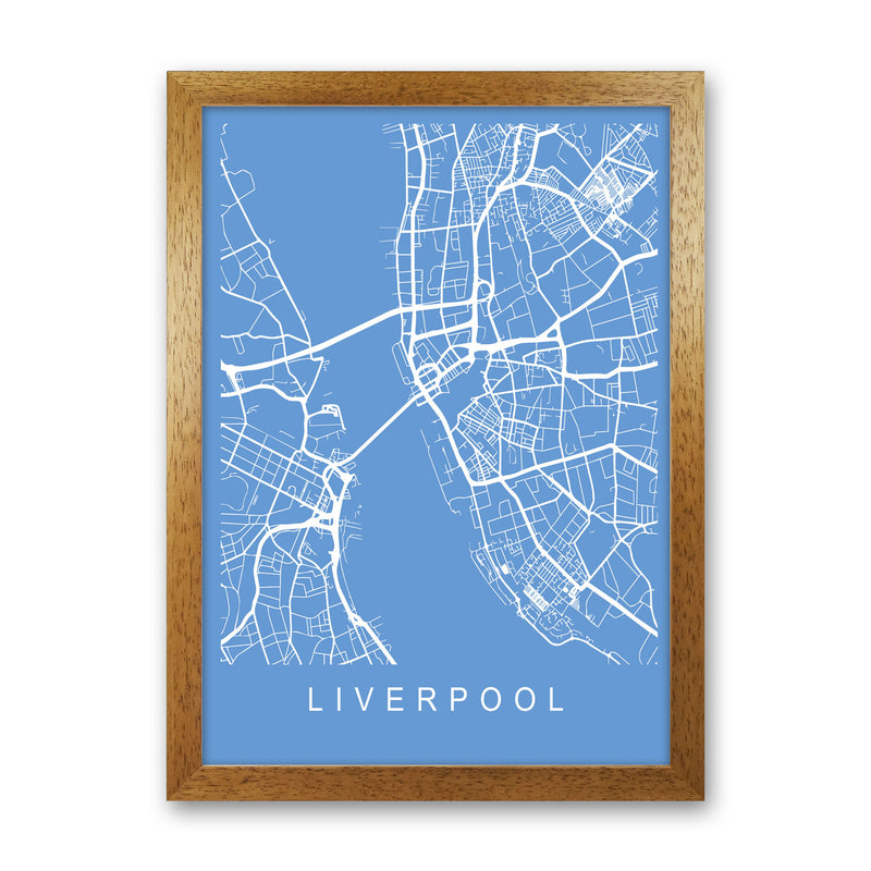 Liverpool Map Blueprint Art Print by Pixy Paper Oak Grain