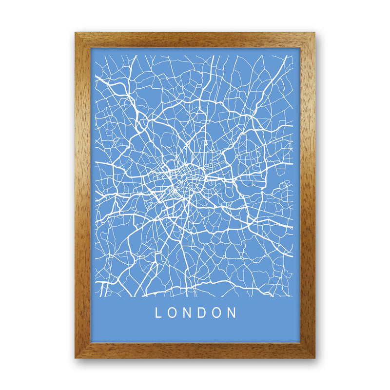London Map Blueprint Art Print by Pixy Paper Oak Grain