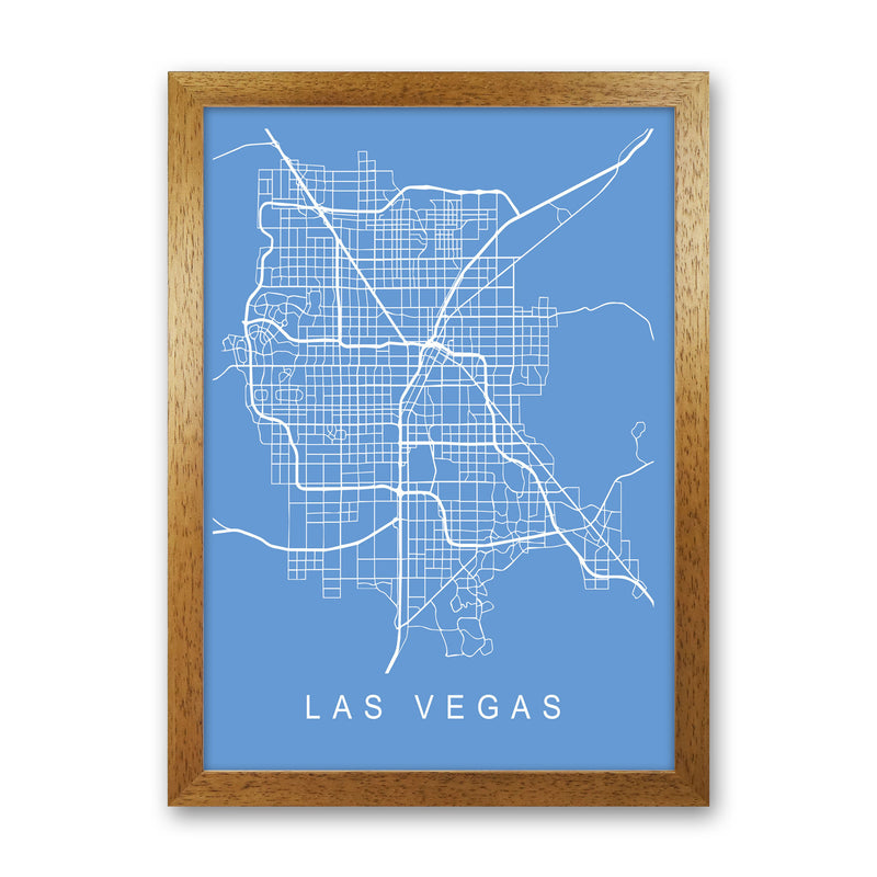 Las Vegas Map Blueprint Art Print by Pixy Paper Oak Grain