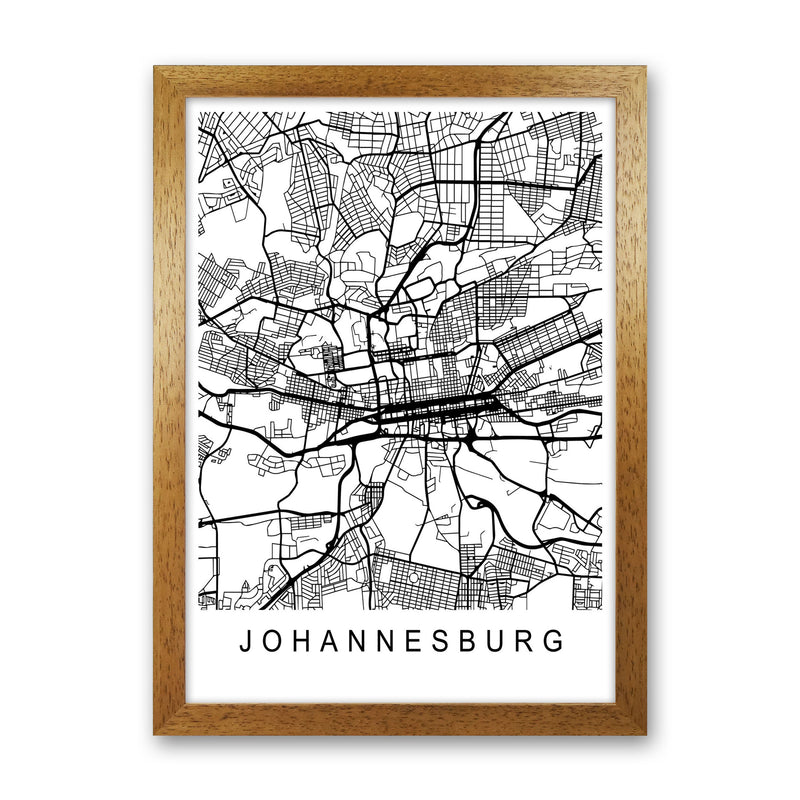 Johannesburg Map Art Print by Pixy Paper Oak Grain
