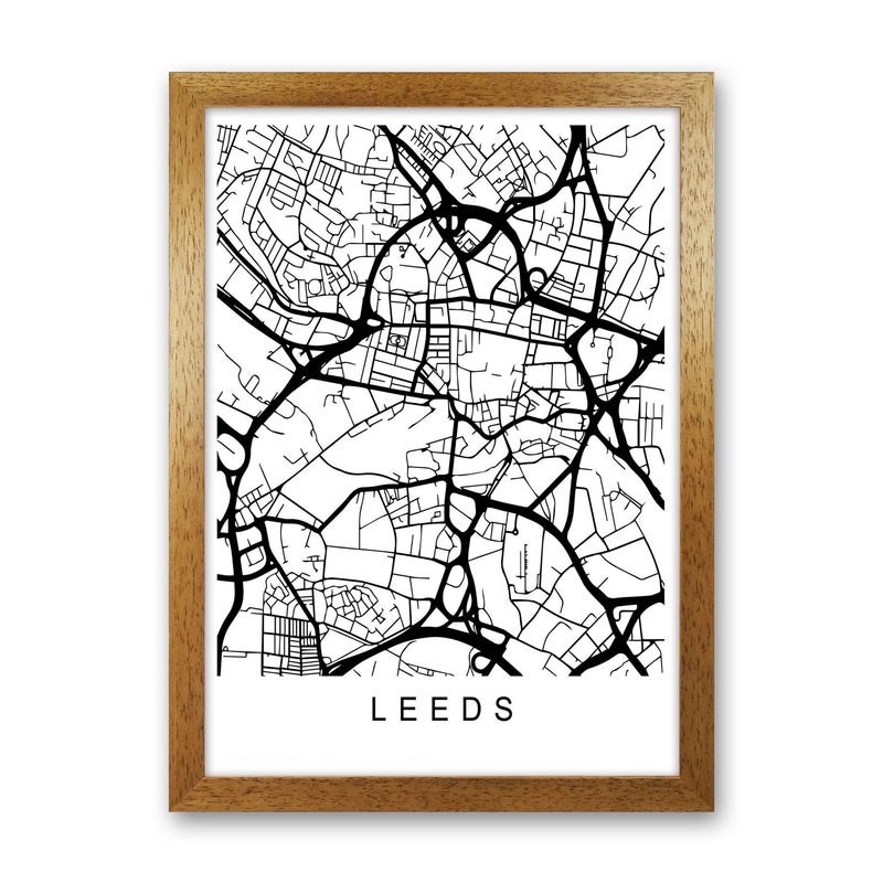 Leeds Map Art Print by Pixy Paper Oak Grain