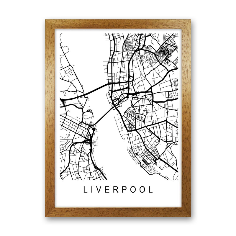 Liverpool Map Art Print by Pixy Paper Oak Grain