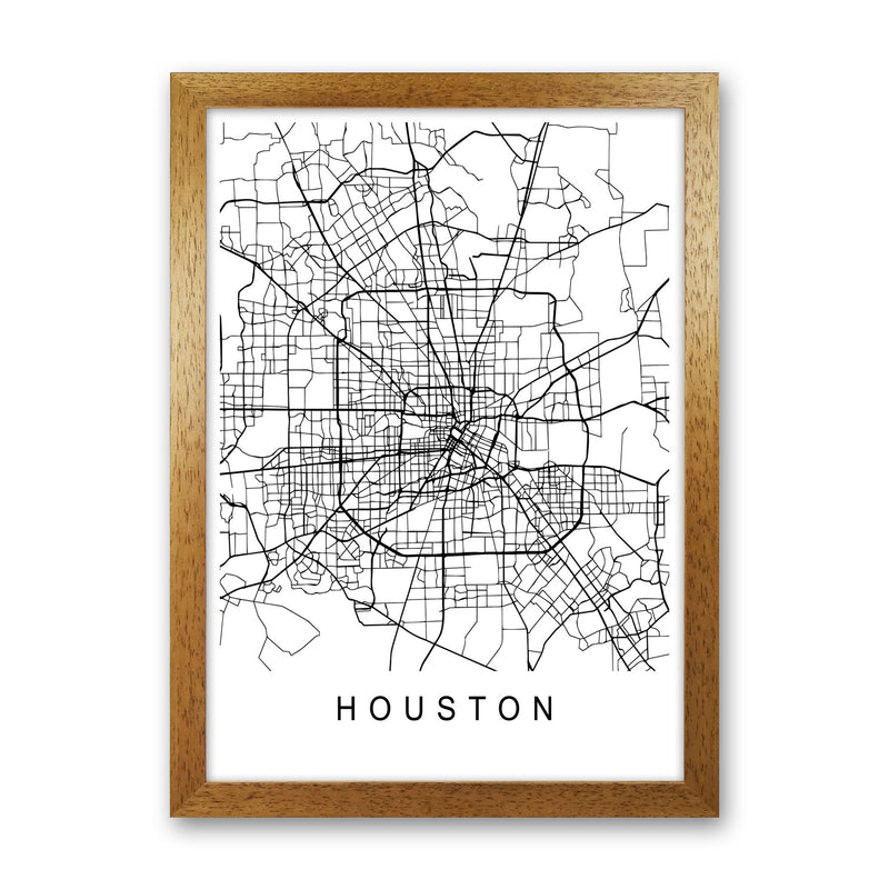 Houston Map Art Print by Pixy Paper Oak Grain