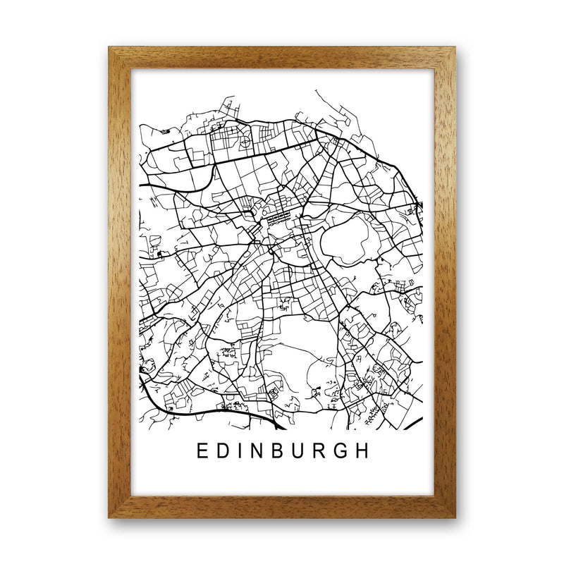 Edinburgh Map Art Print by Pixy Paper Oak Grain