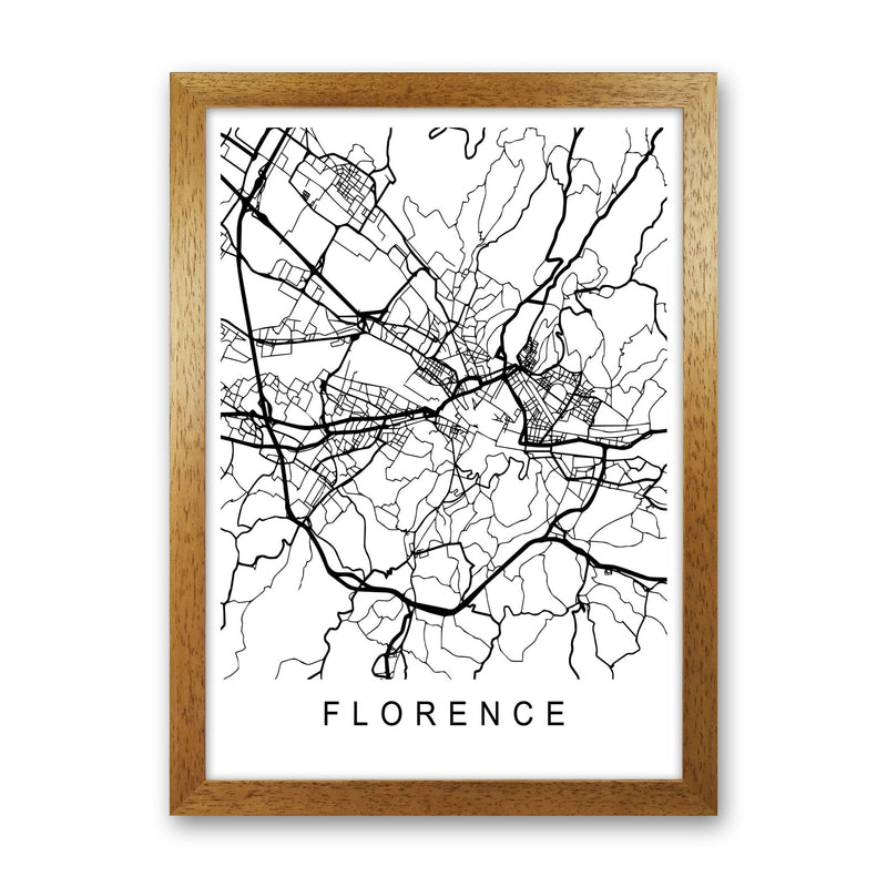 Florence Map Art Print by Pixy Paper Oak Grain