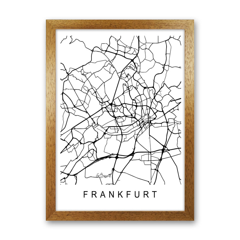 Frankfurt Map Art Print by Pixy Paper Oak Grain