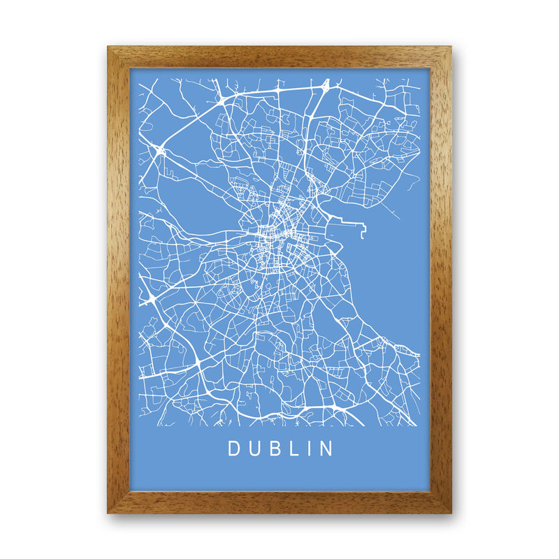 Dublin Map Blueprint Art Print by Pixy Paper Oak Grain