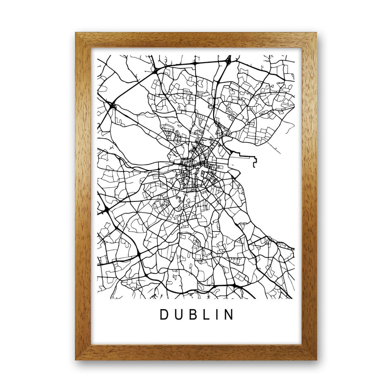 Dublin Map Art Print by Pixy Paper Oak Grain