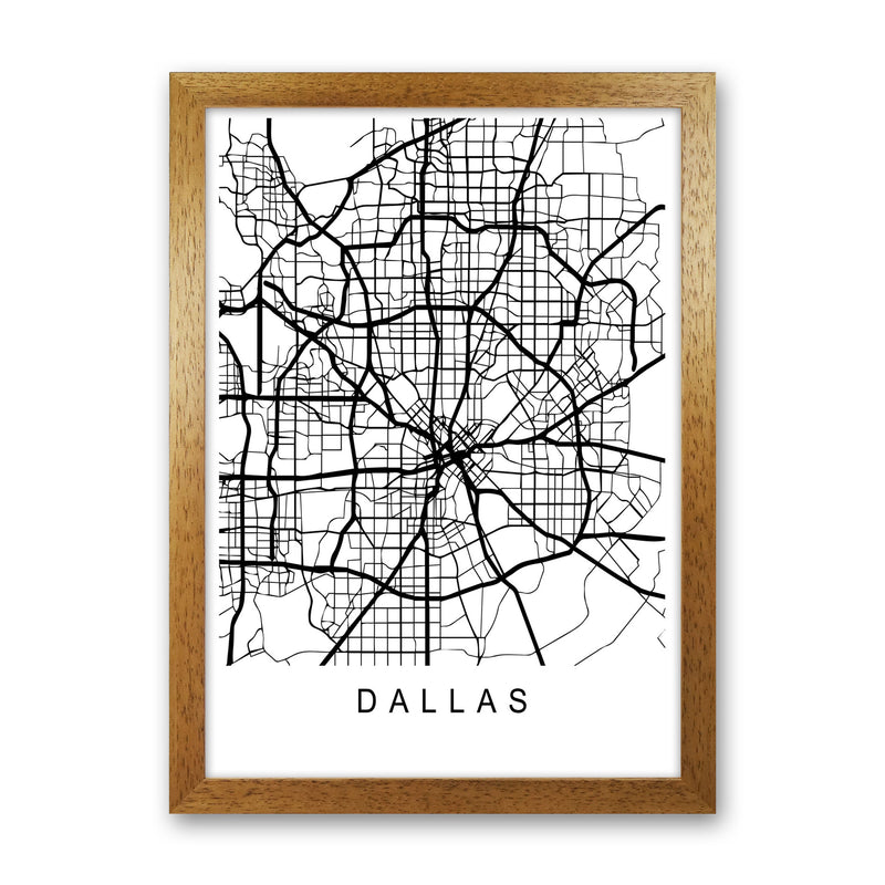 Dallas Map Art Print by Pixy Paper Oak Grain