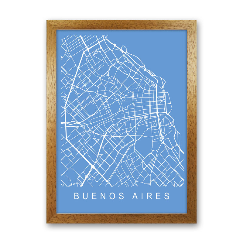Buenos Aires Map Blueprint Art Print by Pixy Paper Oak Grain
