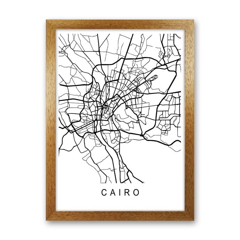 Cairo Map Art Print by Pixy Paper Oak Grain