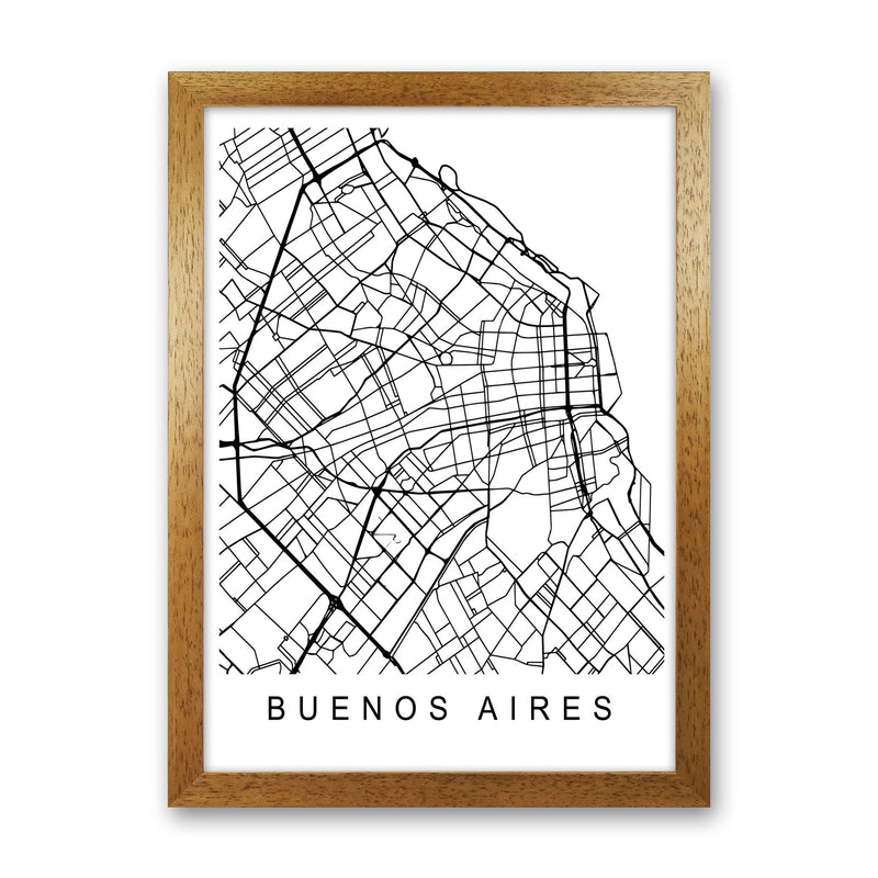 Buenos Aires Map Art Print by Pixy Paper Oak Grain