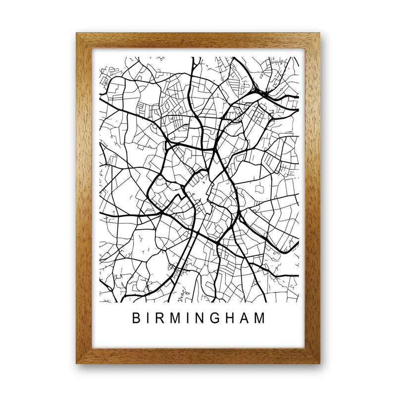 Birmingham Map Art Print by Pixy Paper Oak Grain