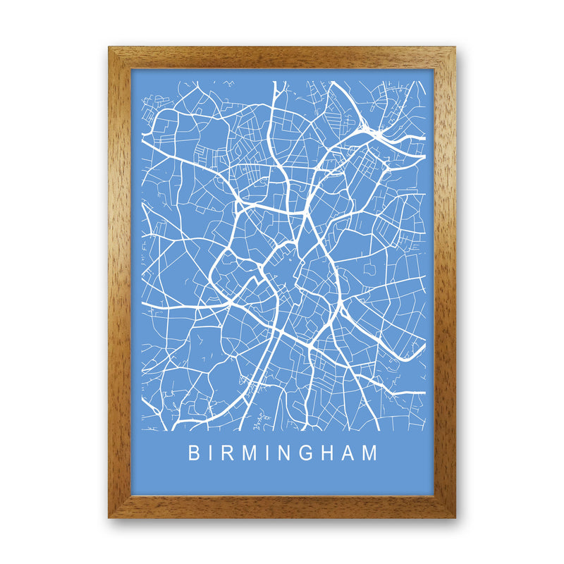 Birmingham Map Blueprint Art Print by Pixy Paper Oak Grain