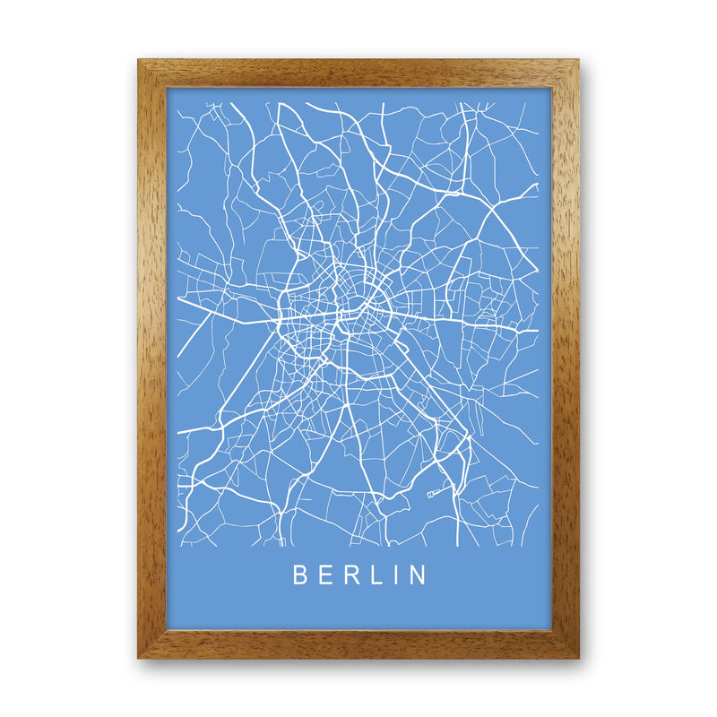 Berlin Map Blueprint Art Print by Pixy Paper Oak Grain