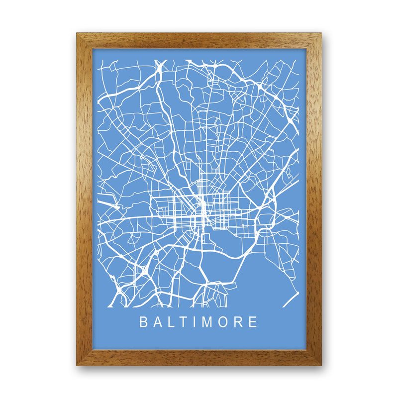 Baltimore Map Blueprint Art Print by Pixy Paper Oak Grain