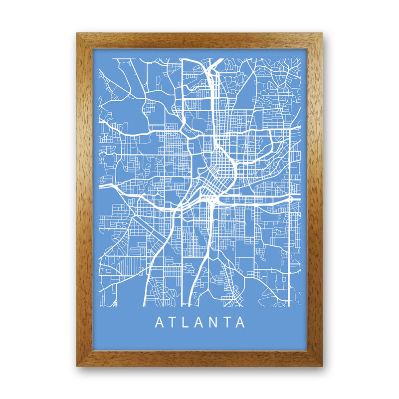 Atlanta Map Blueprint Art Print by Pixy Paper Oak Grain