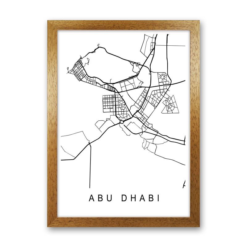 Abu Dhabi Map Art Print by Pixy Paper Oak Grain
