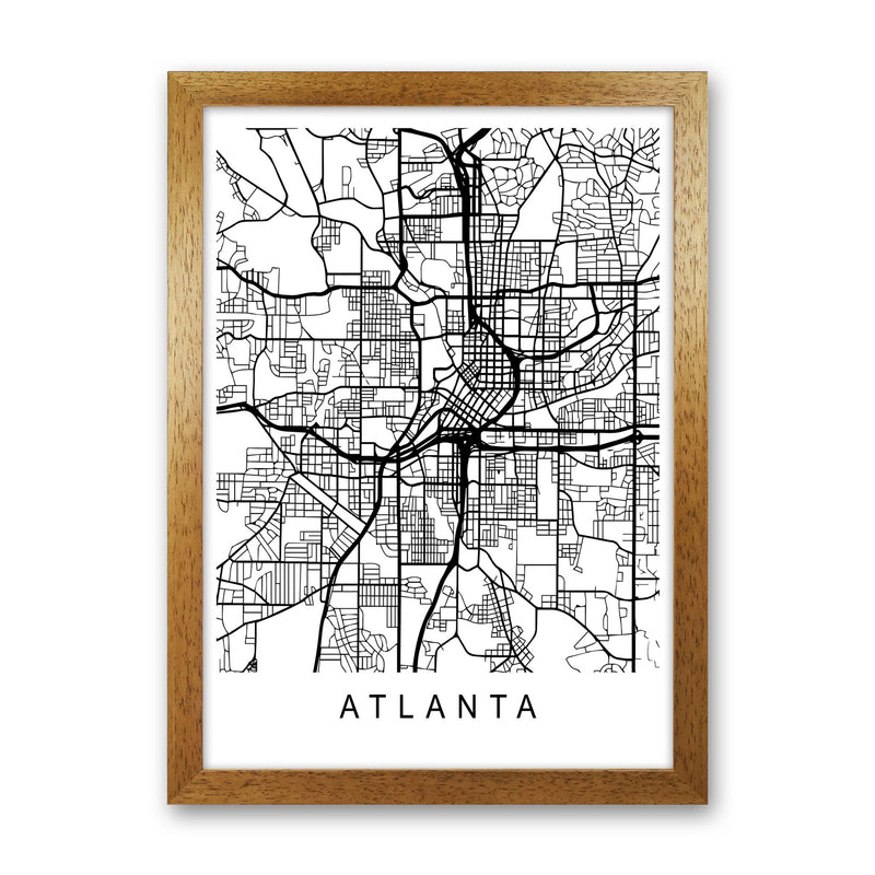 Atlanta Map Art Print by Pixy Paper Oak Grain
