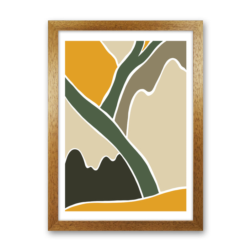 Wild Collection Mountains Abstract Art Print by Pixy Paper Oak Grain