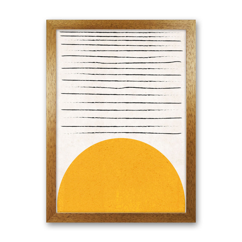Sun lines mustard Art Print by Pixy Paper Oak Grain