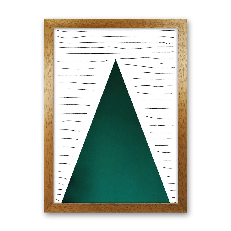 Mountain lines emerald Art Print by Pixy Paper Oak Grain
