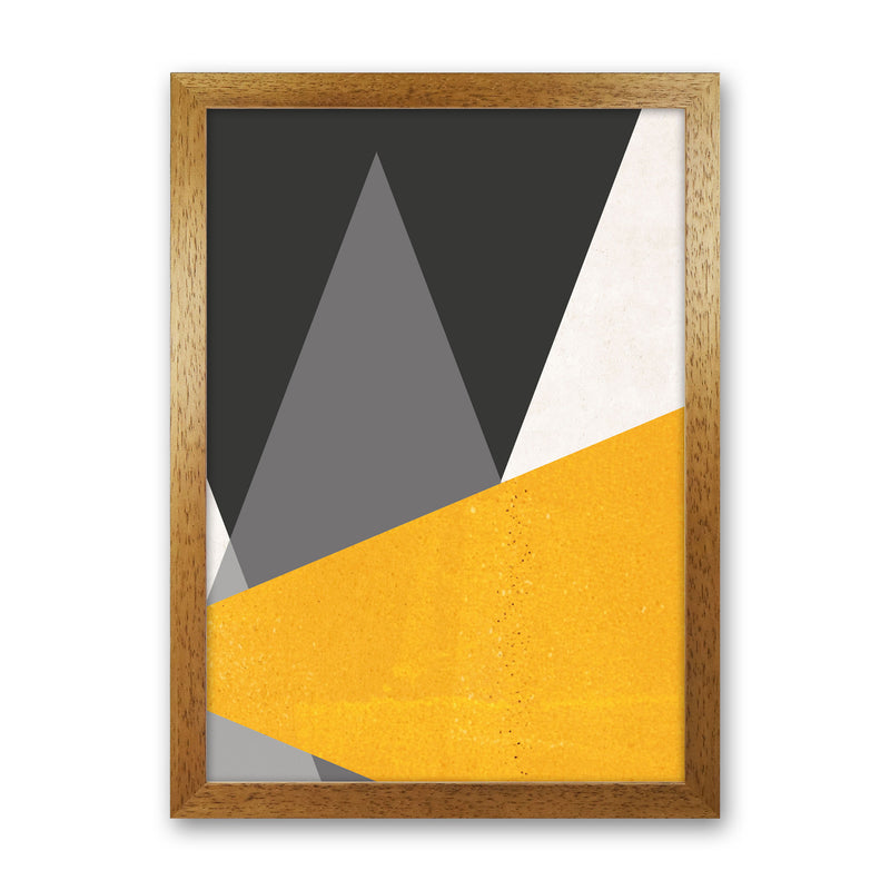 Large triangles mustard Art Print by Pixy Paper Oak Grain