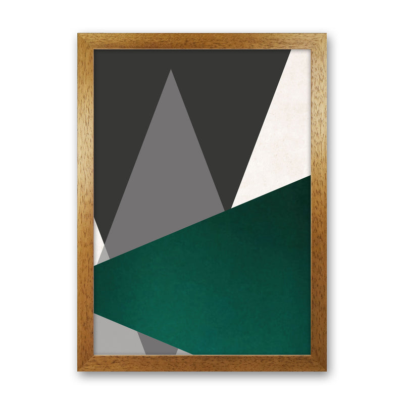 Large triangles emerald Art Print by Pixy Paper Oak Grain