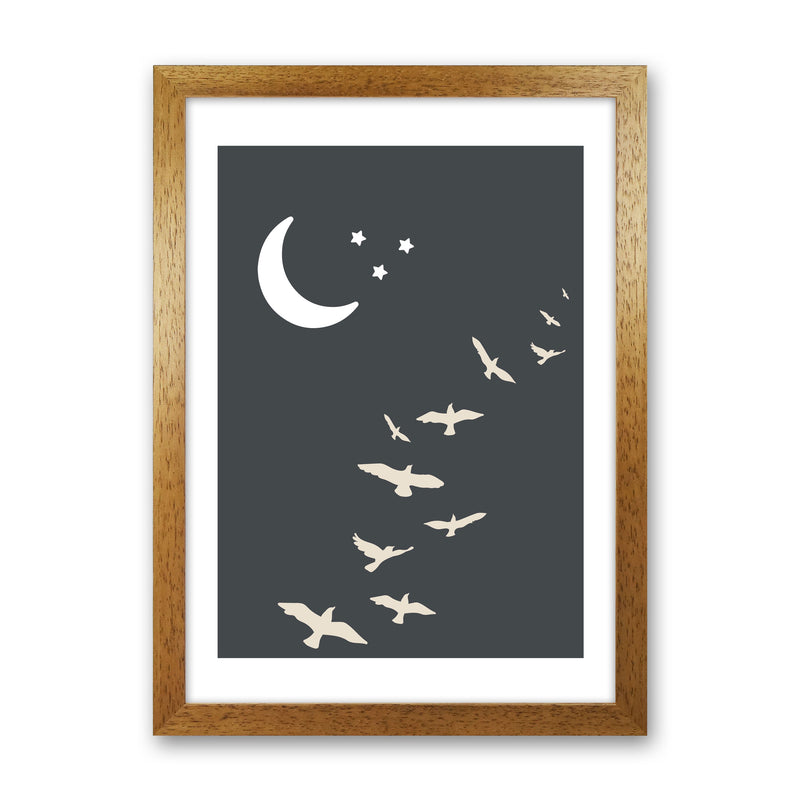 Inspired Off Black Night Sky Art Print by Pixy Paper Oak Grain