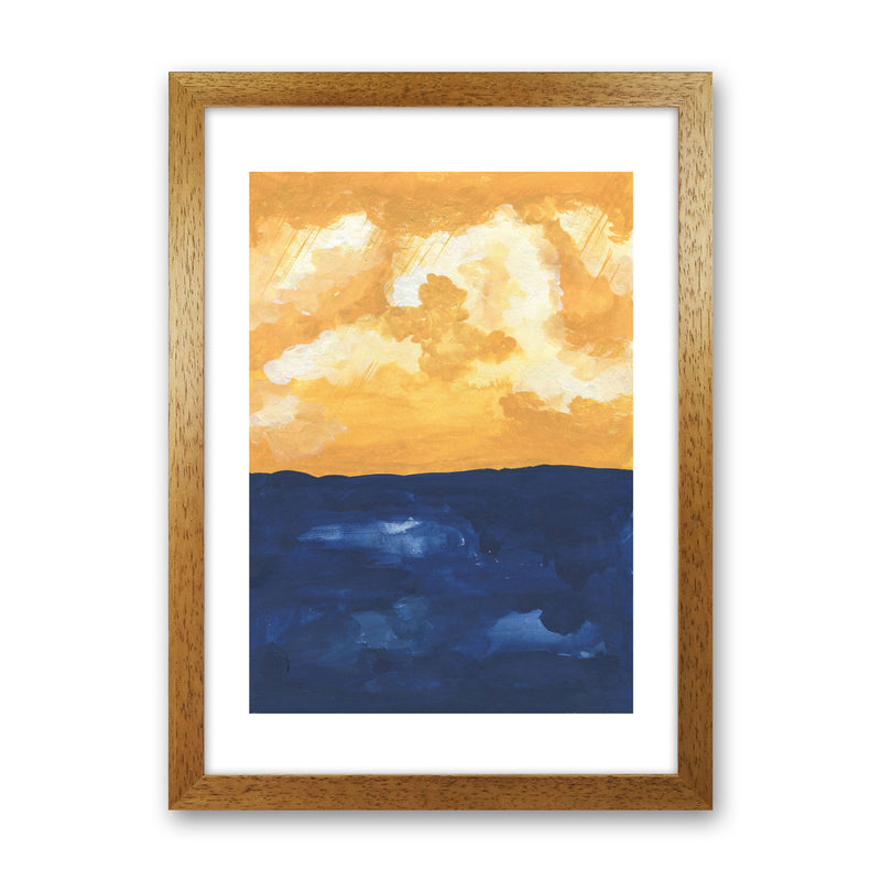 Horizon Abstract Sea  Art Print by Pixy Paper Oak Grain