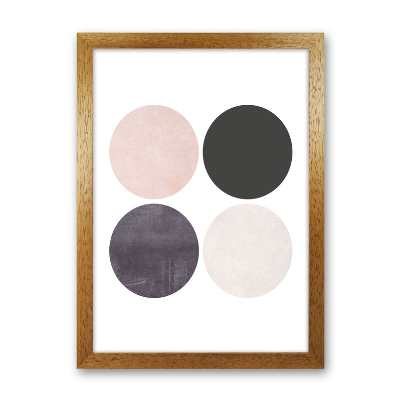 Circles pink cotton Art Print by Pixy Paper Oak Grain