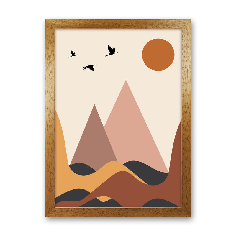 Autumn Mountains abstract Art Print by Pixy Paper Oak Grain