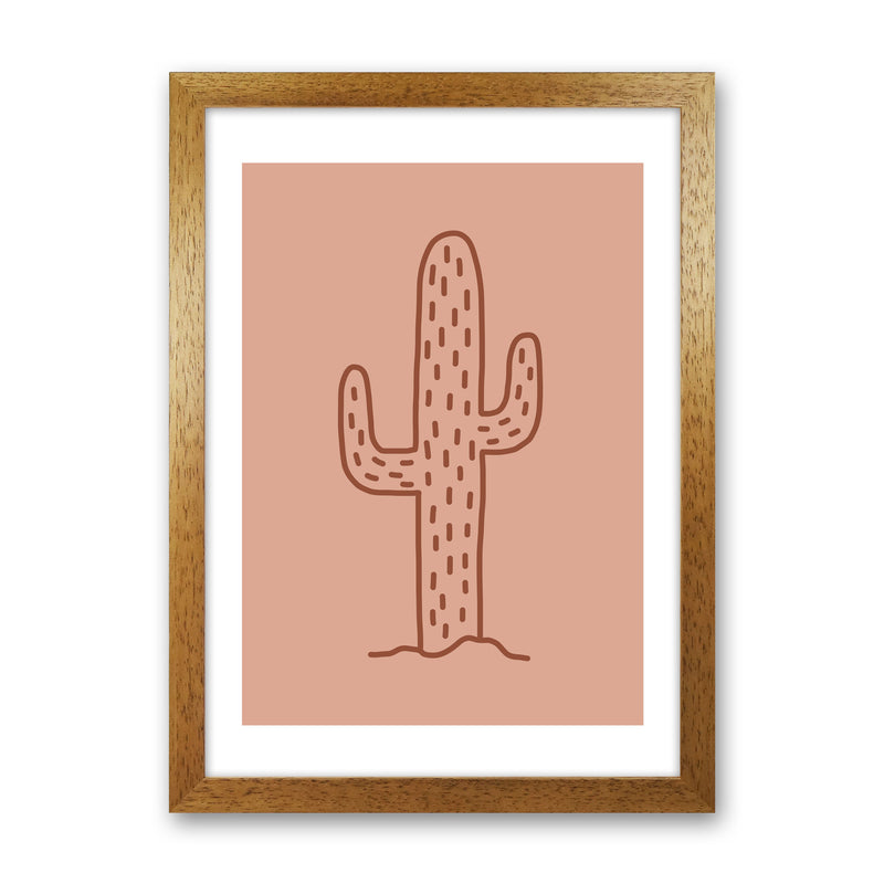 Autumn Warm Cactus abstract Art Print by Pixy Paper Oak Grain