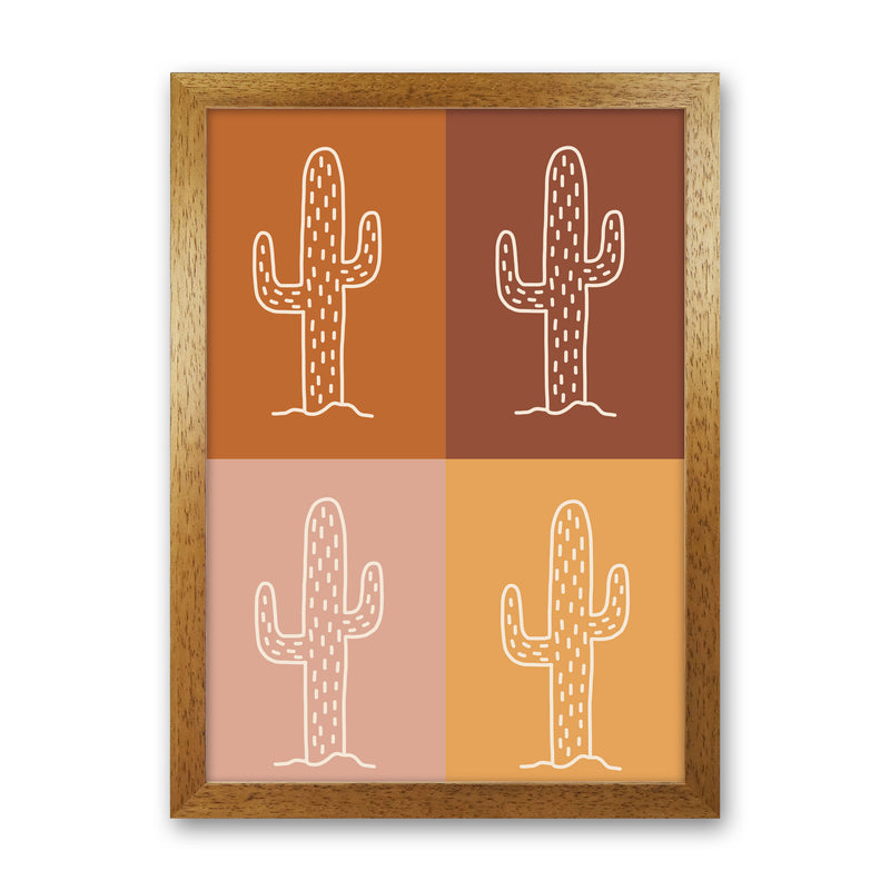 Autumn Cactus Mix abstract Art Print by Pixy Paper Oak Grain