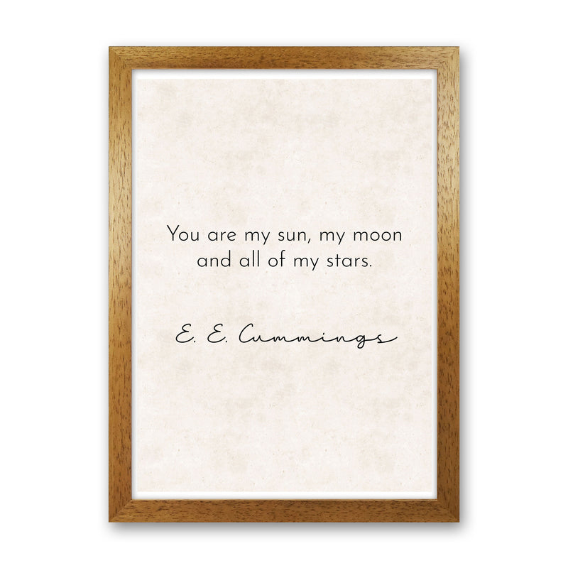 You Are My Sun - Cummings Art Print by Pixy Paper Oak Grain