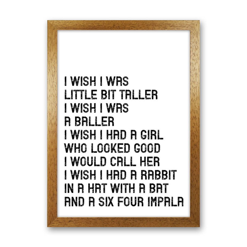 I Wish I Was A Baller Art Print by Pixy Paper Oak Grain