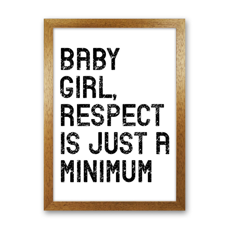 Baby Girl Art Print by Pixy Paper Oak Grain