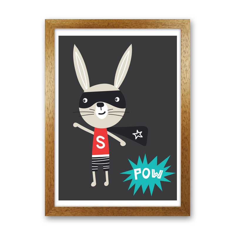 Superhero bunny Art Print by Pixy Paper Oak Grain