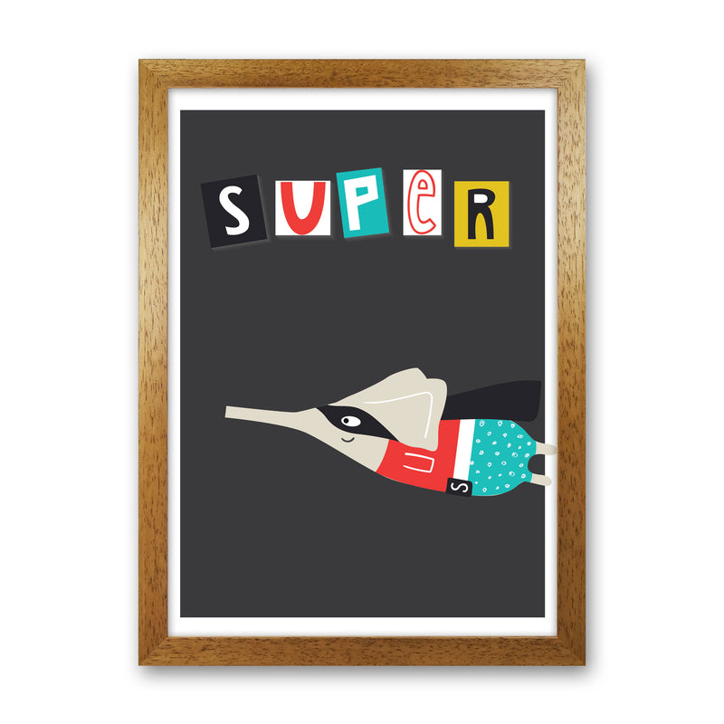 Super elephant Art Print by Pixy Paper Oak Grain