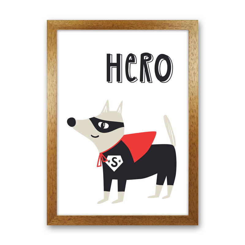 Hero dog Art Print by Pixy Paper Oak Grain
